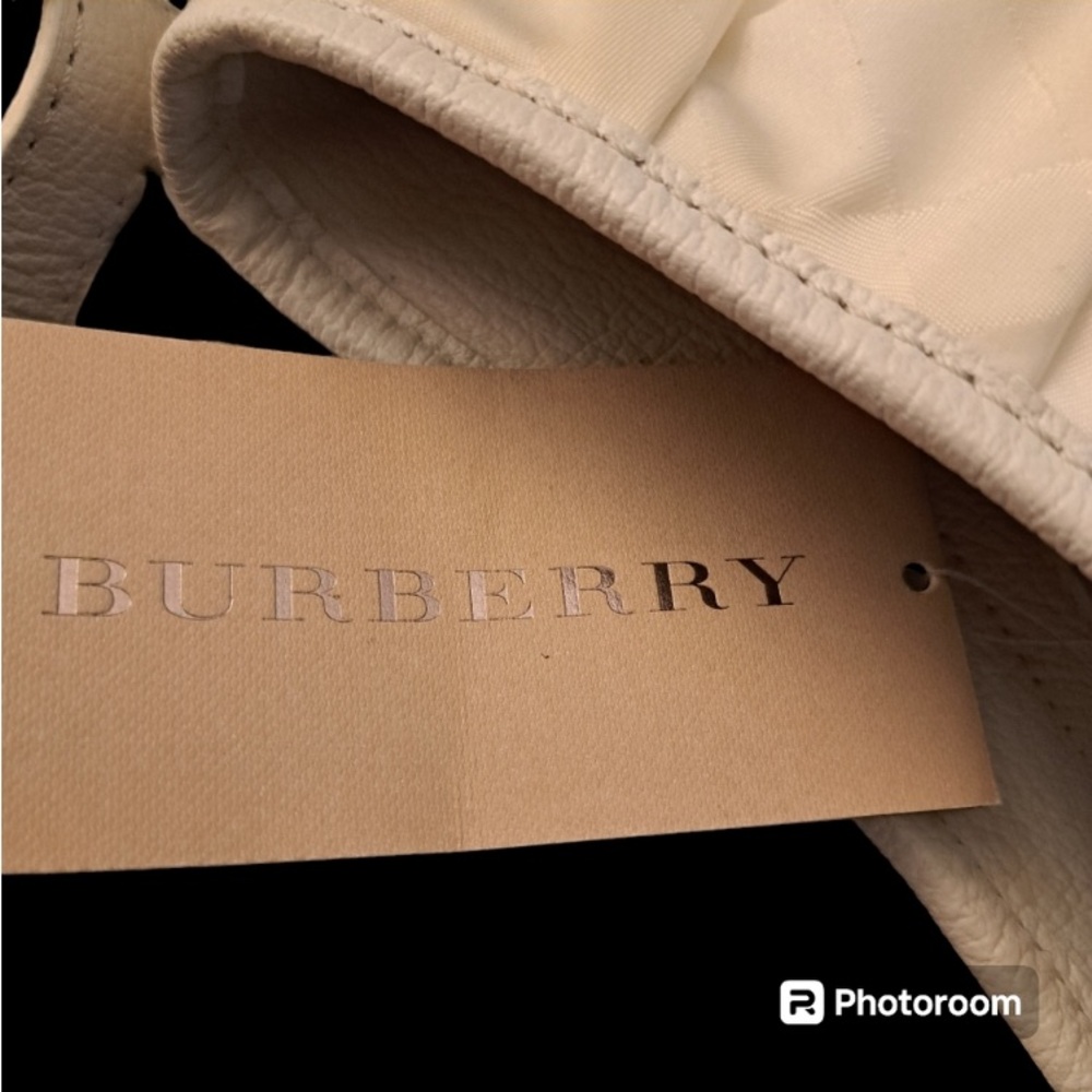 NWT Burberry Off White Small Avondale Nylon and Leather Shoulder Bag - Picture 5 of 15